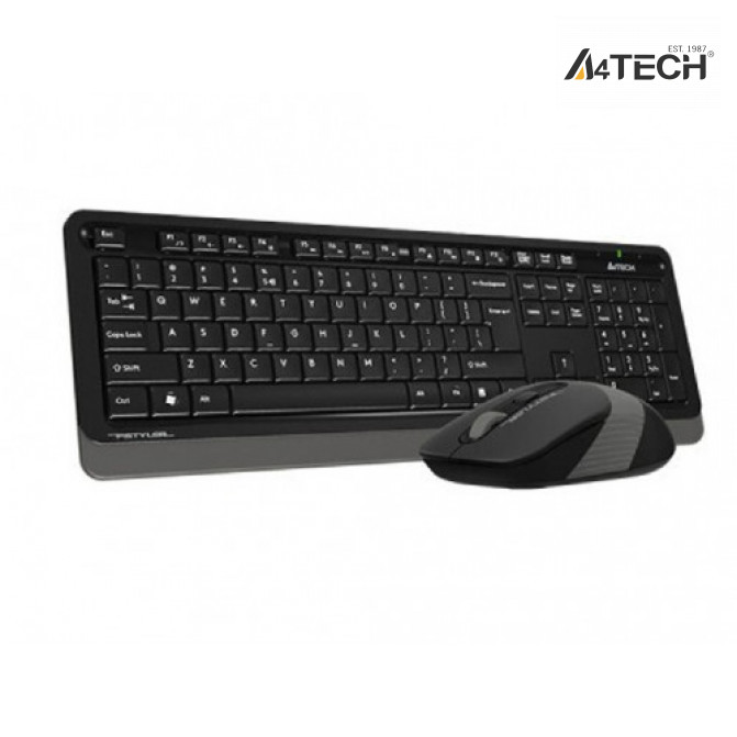 Клавиатура + Мышь Wireless A4Tech FG1010S, Fn Keys, Splash Proof, Silent Mouse, 1xAA/1xAA, Grey