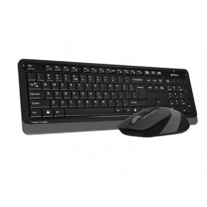 Tastatura + Mouse Wireless A4Tech FG1010S, Fn Keys, Splash Proof, Silent Mouse, 1xAA/1xAA, Grey