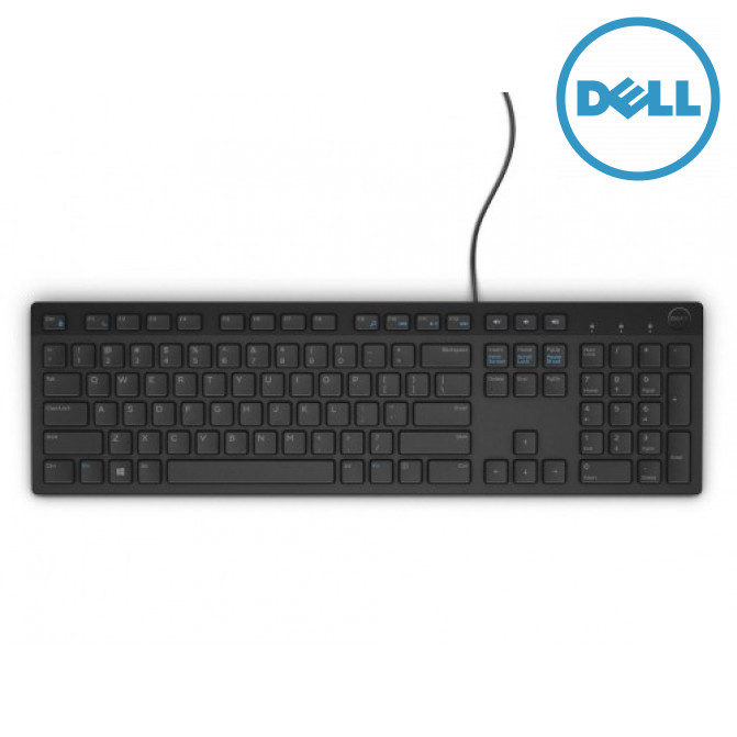 Клавиатура Dell KB216, Multimedia, Fn Keys, Quiet keys, Spill resistant, Black, Russian, USB