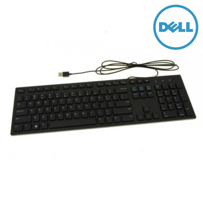 Клавиатура Dell KB216, Multimedia, Fn Keys, Quiet keys, Spill resistant, Black, Russian, USB