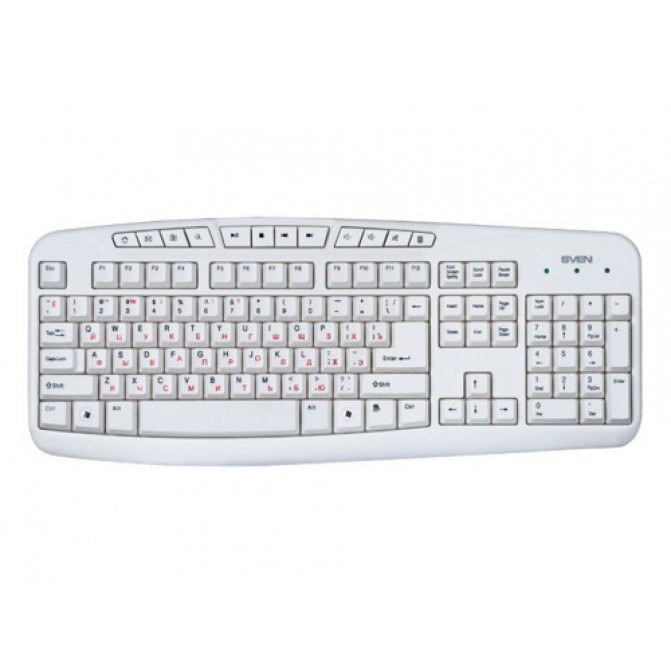 Клавиатура SVEN Comfort 3050, Multimedia, White, USB