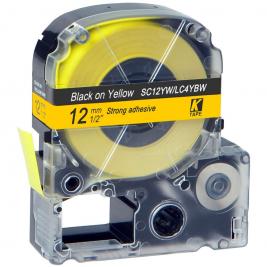Картридж с лентой Label Epson LK-4YBP/LC-4YBW(SC12YW) Black/Yellow 12mm*8m Prospect