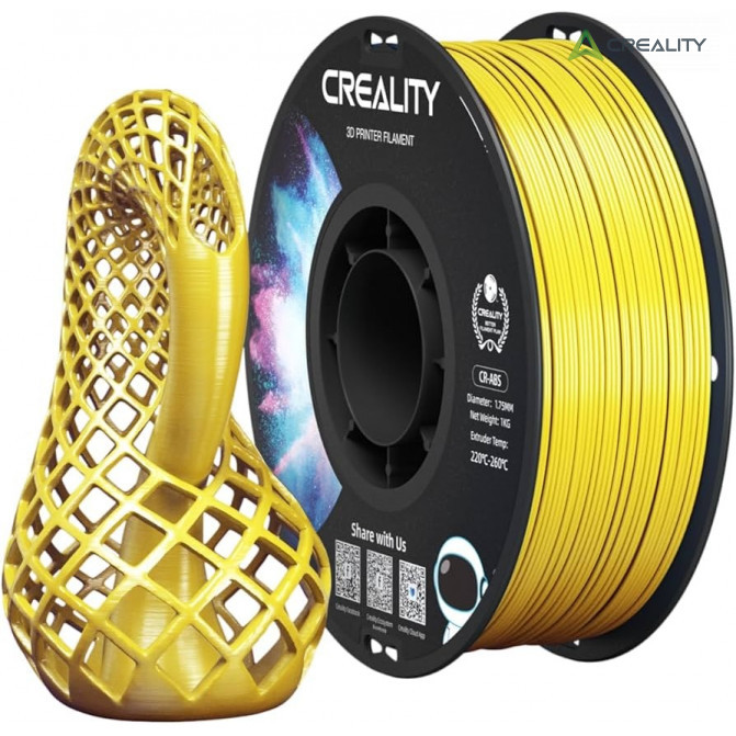 Филамент ABS Yellow, Creality, CR-ABS, 1кг для 3D-принтера