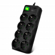 Filtru de rețea SVEN SF-08E-16, 8 Sockets, Children protection, 5.0m, ABS plastic, Black