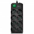 Filtru de rețea SVEN SF-08E-16, 8 Sockets, Children protection, 5.0m, ABS plastic, Black