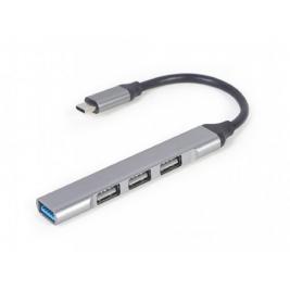 USB-концентратор Gembird UHB-CM-U3P1U2P3-02, USB Type-C 4-port USB hub (USB3 x 1 port, USB2 x 3 ports), silver