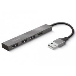 USB-концентратор Trust HALYX 4-PORT Mini USB HUB, silver