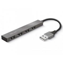 USB-концентратор Trust HALYX 4-PORT Mini USB HUB, silver