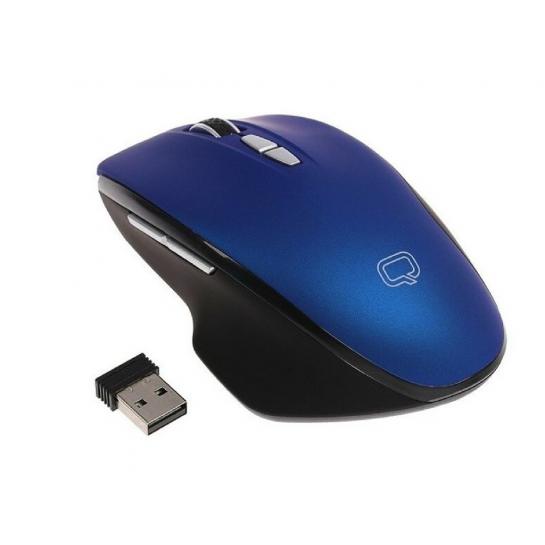 Mouse Qumo M60, Optical, 800-1600 dpi, 7 buttons, Ergonomic, 400mAh, Blue, USB-C