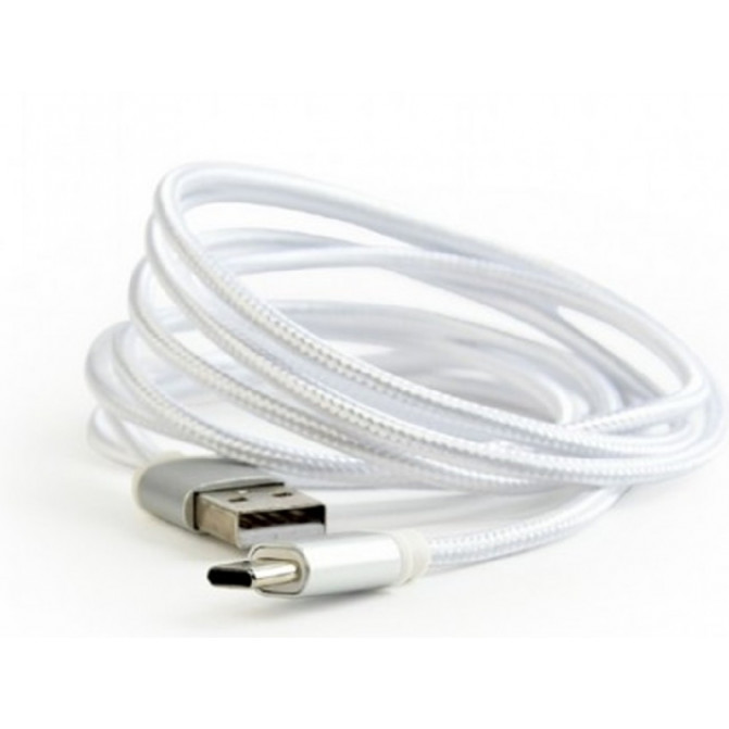 Cablu USB2.0/8-pin Premium cotton braided, Purple/White