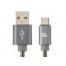 Cablu USB2.0/8-pin Premium cotton braided, Spacegrey/White