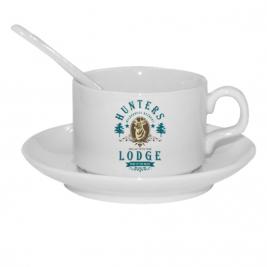 Set de cafea (cană, farfurie, linguriță) 6oz pentru sublimare