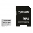 Card de Memorie 64GB MicroSD (Class 10) UHS-I (U1),+SD adapter, Transcend "TS64GUSD300S" (R/W:95/45MB/s)