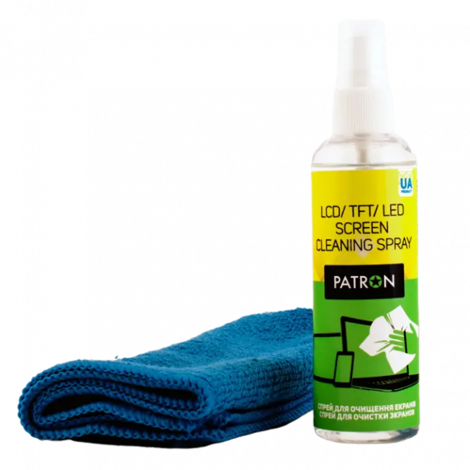 Kit de curățare 2 în 1 pentru curățarea echipamentelor de birou și a materialelor plastice Patron "F3-018" (Sprey 100ml+Wipe)