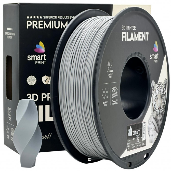 Filament pentru imprimanta 3D Smart Print FG-S56-E1, PLA+, Gray, 1.75 мм, 1кг
