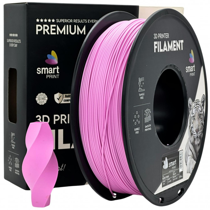 Filament pentru imprimanta 3D Smart Print FG-S48-E1, PLA+, New Pink, 1.75 мм, 1кг