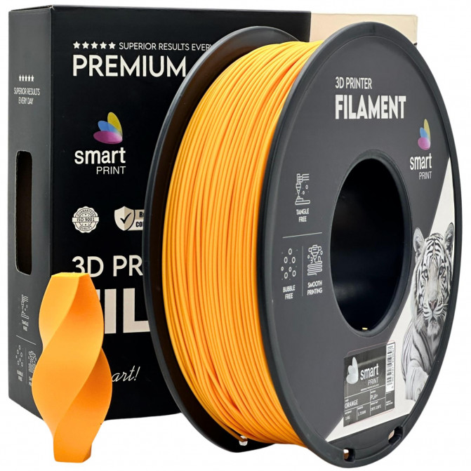 Filament pentru imprimanta 3D Smart Print FG-S55-E1, PLA+, Orange, 1.75 мм, 1кг