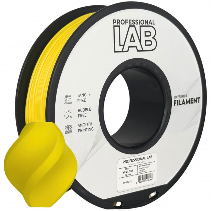 Филамент для 3D-принтера ProfLab FG-P52-E1, PLA+, Yellow, 1.75 мм, 1кг