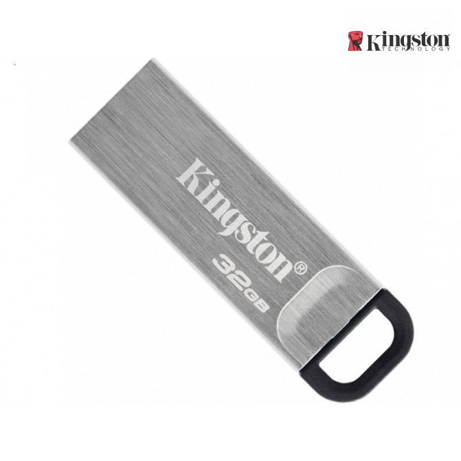 32GB USB3.2  Kingston DataTraveler Kyson Silver, Metal casing, Compact (Read 200 MByte/s)
