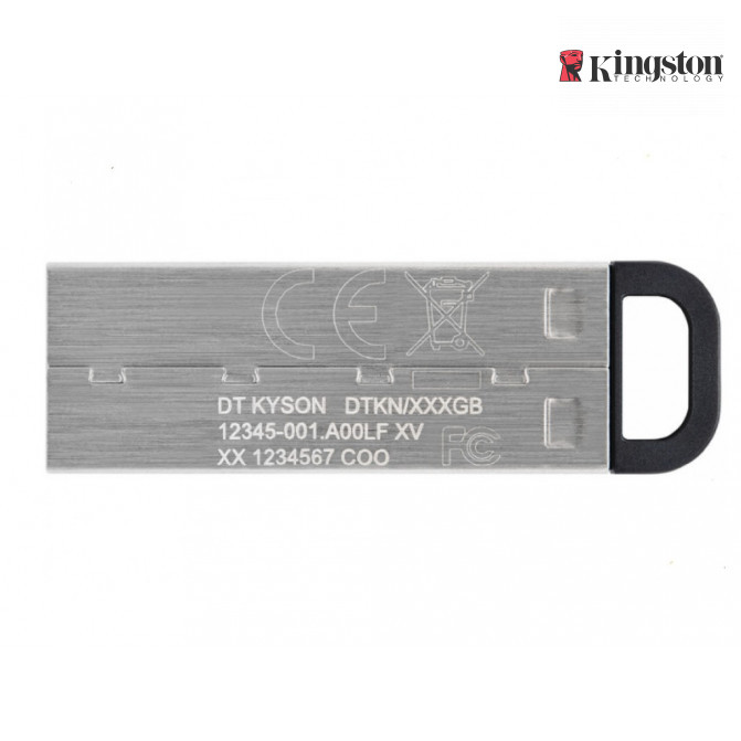 32GB USB3.2  Kingston DataTraveler Kyson Silver, Metal casing, Compact (Read 200 MByte/s)