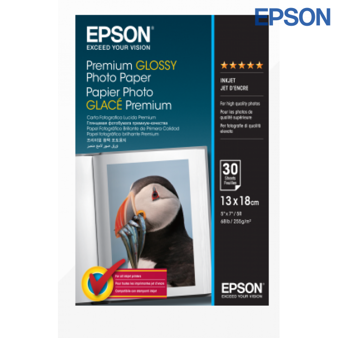 Hârtie foto 5R 13*18 255gr Lucioasă Premium 50 foi Epson C13S041875