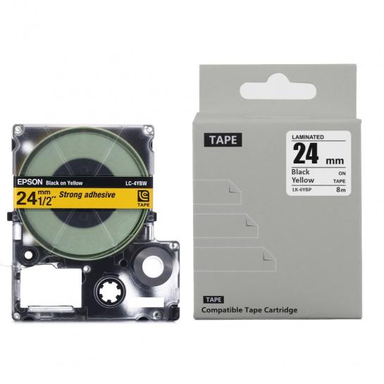 Cartuş Label Epson LK-6YBP/LC-6YBW(SC24YW) Black/Yellow 24mm*8m Prospect