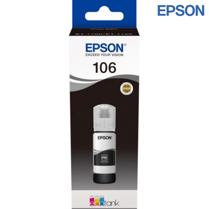 Чернила Epson Original C13T00R140 (106) L7160/L7180 Photo Black