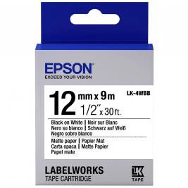 Картридж с лентой Label Epson LK-4WBB Matte Paper, Black/White 12/9 Original