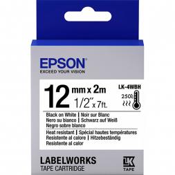 Cartuş Label Epson LK-4WBH Rezistent La Căldură Black/White 12/2 Original