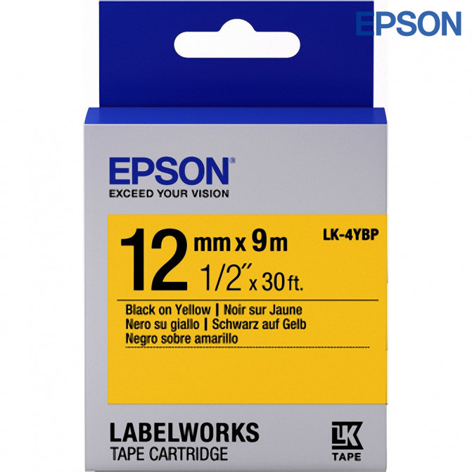 Картридж с лентой Label Epson LK-4YBP Pastel Black/Yellow 12/9 Original