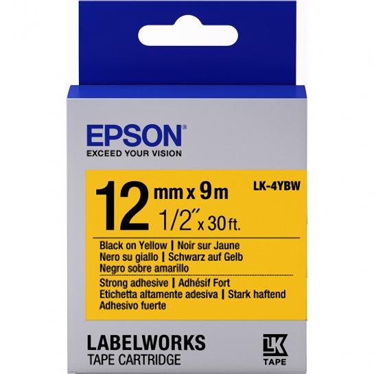 Cartuş Label Epson LK-4YBW Strong Adhesive Black/Yellow 12/9 Original