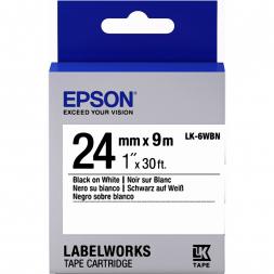 Картридж с лентой Label Epson LK-6WBN Standart, Black/White 24/9 Original
