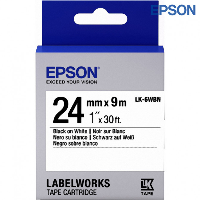 Cartuş Label Epson LK-6WBN Standart, Black/White 24/9 Original