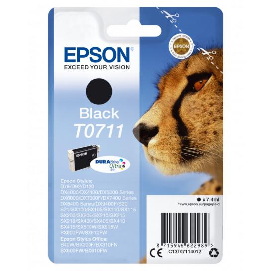 Картридж струйный Epson Stylus SX100 (T0711) Black Original