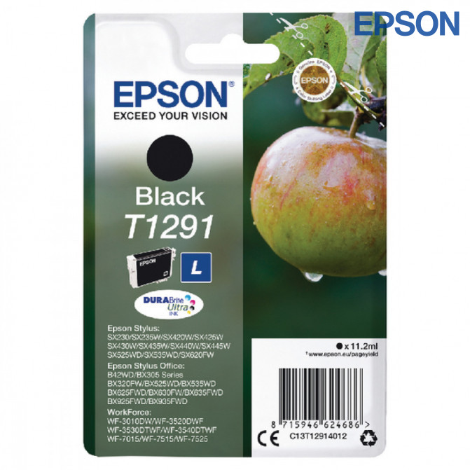 Картридж струйный Epson Stylus SX525 (T1291) Black Original