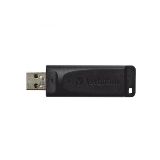 32GB USB2.0  Verbatim Slider Black, Retractable USB connector, (Up to: Read 18 MByte/s, Write 10 MByte/s)