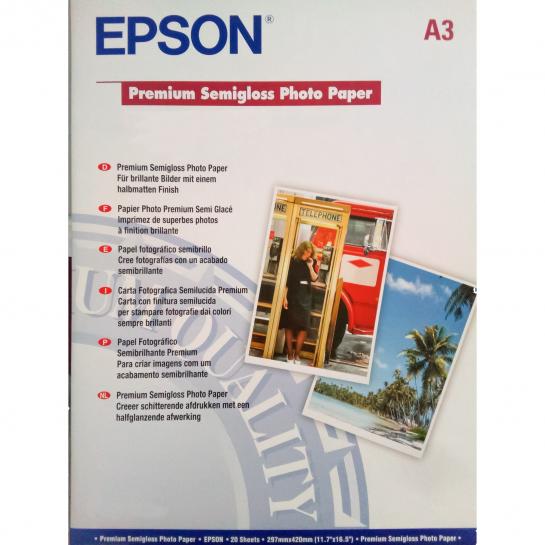 Фотобумага A3+ Epson Premium 250 гр Полуглянцевая 20 листов