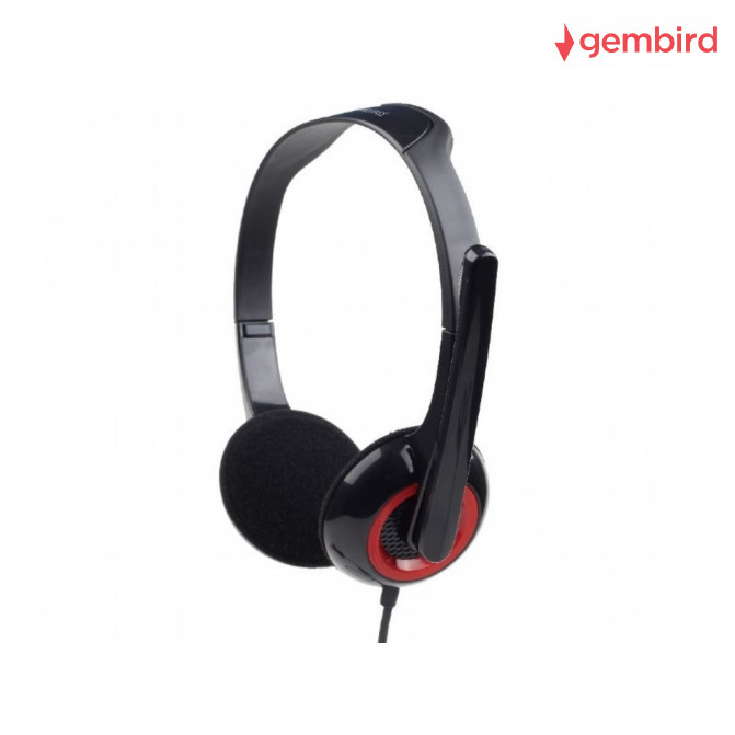 Наушники Gembird MHS-002 с микрофоном и регулятором громкости, StereoBlack