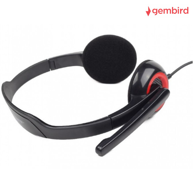 Наушники Gembird MHS-002 с микрофоном и регулятором громкости, StereoBlack