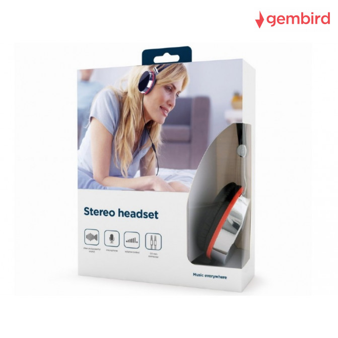 Наушники Gembird MHS-903, с микрофоном, Black