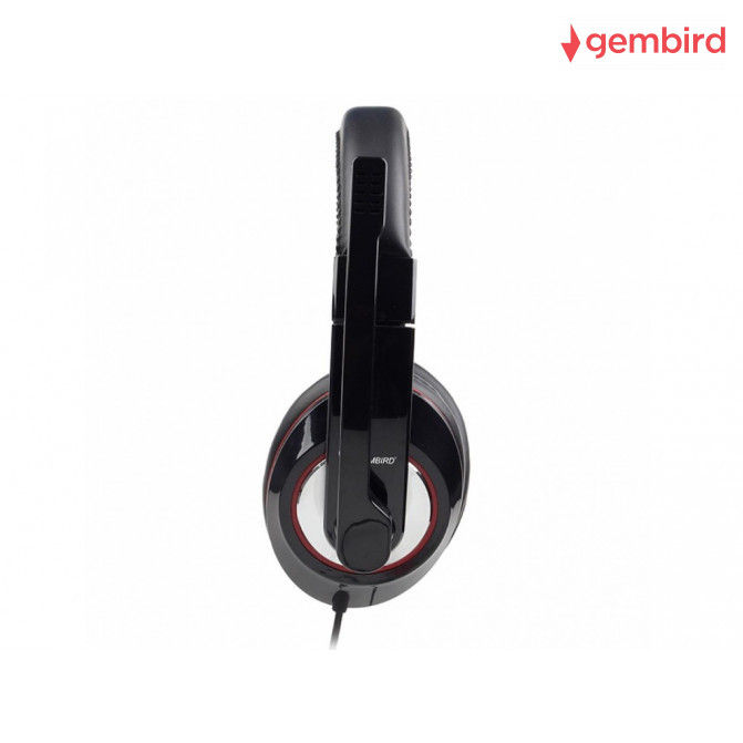Наушники Gembird MHS-001 с микрофоном и регулятором громкости, Glossy Black