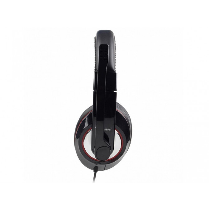 Наушники Gembird MHS-001 с микрофоном и регулятором громкости, Glossy Black