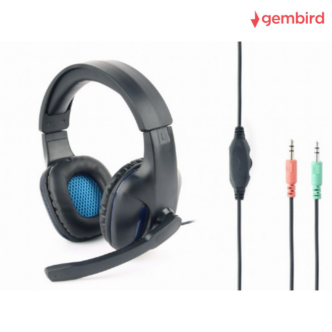 Наушники Gembird GHS-04, игровые с микрофоном и регулятором громкости, Black
