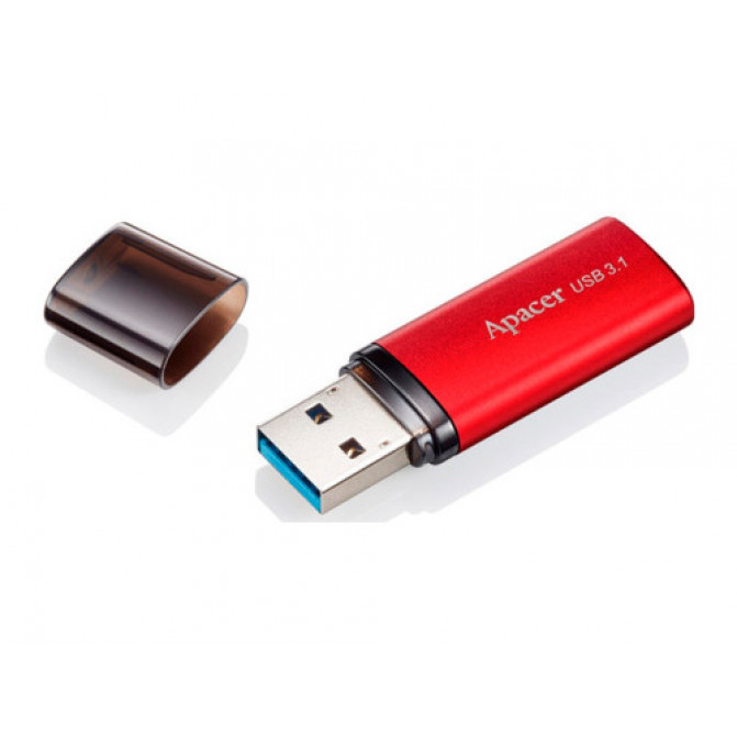 USB Флэш 64GB USB3.1 Flash Drive Apacer "AH25B", Red, Matte Metal Shell, Classic Cap (AP64GAH25BR-1)