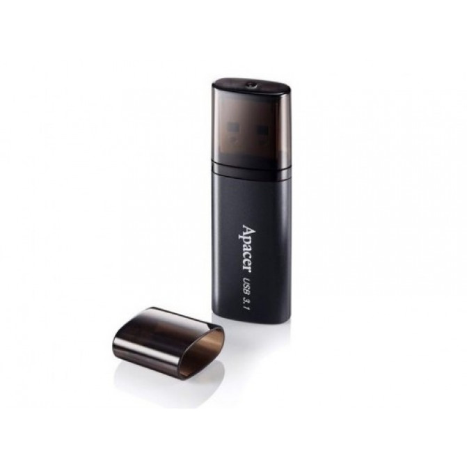 USB Флэш 128GB USB3.1 Flash Drive  Apacer "AH25B",  Black, Matte Metal, Classic Cap (AP128GAH25BB-1)