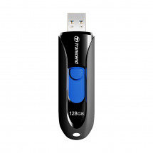 USB Флэш 128GB USB3.1 Flash Drive Transcend "JetFlash  790", Black-Blue, Slider (R/W:90/40MB/s)