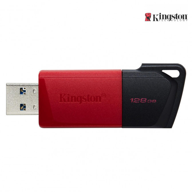 USB Flash 128GB USB3.2 Flash Drive Kingston DataTraveler Exodia M (DTXM/128GB), Black-Red, Plastic, Slider Cap