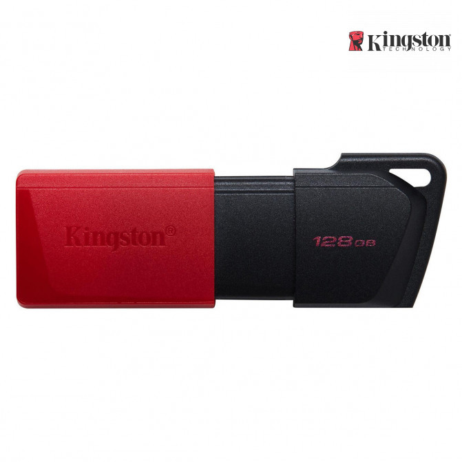 USB Flash 128GB USB3.2 Flash Drive Kingston DataTraveler Exodia M (DTXM/128GB), Black-Red, Plastic, Slider Cap