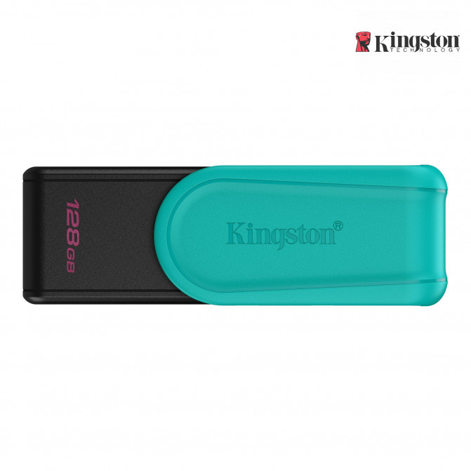 USB Флэш 128GB USB3.2 Flash Drive Kingston DataTraveler Exodia S (DTXS/128GB), Black + Turquoise, Plastic, Slider Cap