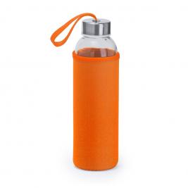 Bidon CAMU 4040 de sticlă de 500 ml și husă portocaliu cu bandă agățătoare pentru transport